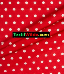 tela poplin popeline popelina rojo con lunares blancos, mickey, textilwilde.com